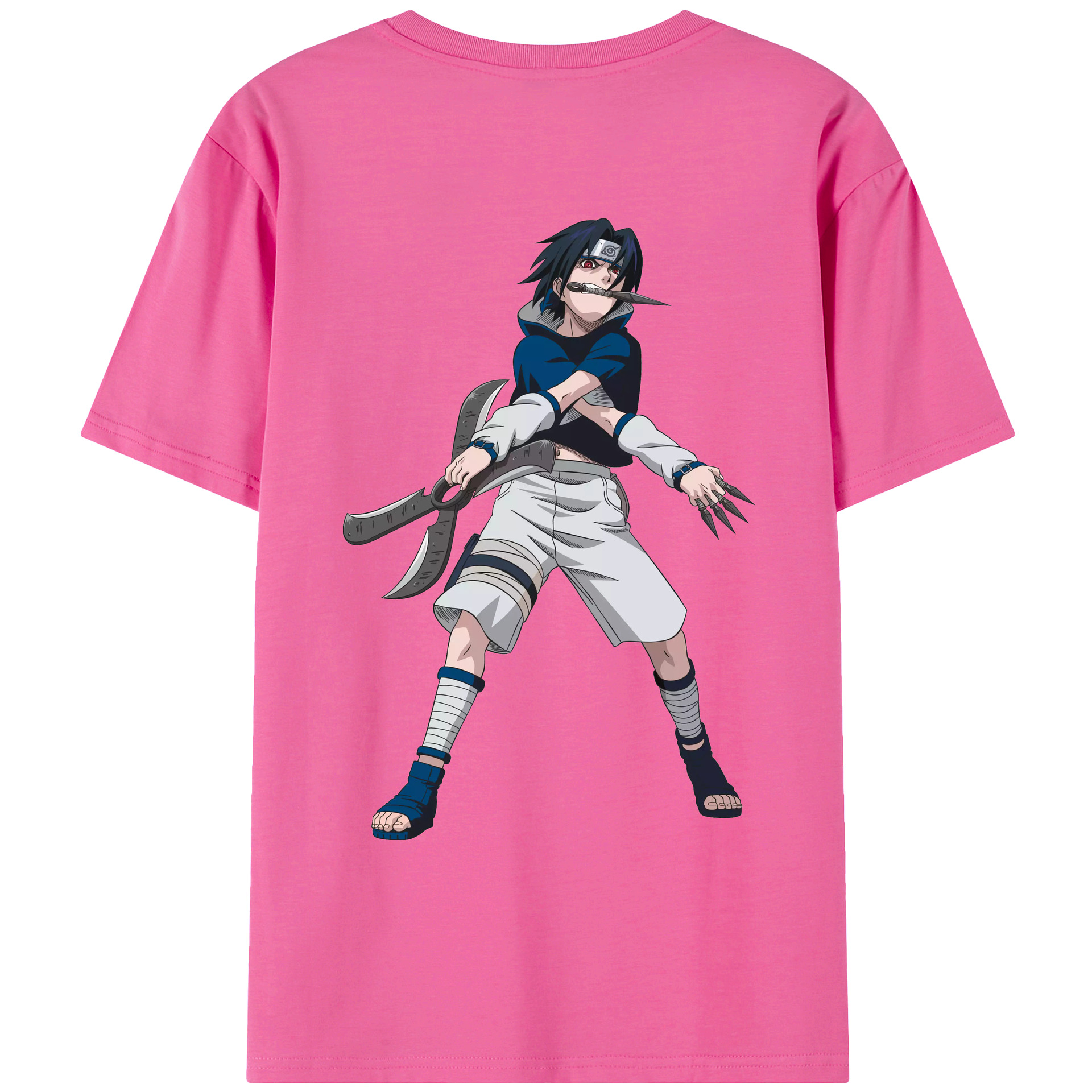 （画像用） NARUTO -ナルト- うちは サスケ Uchiha Sasuke レディース半袖Tシャツ(バックプリント)